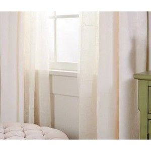 Set 4 Window Panels 2 Back Tab 2 Sheer Damask Valerie 38" x 108" Open Box